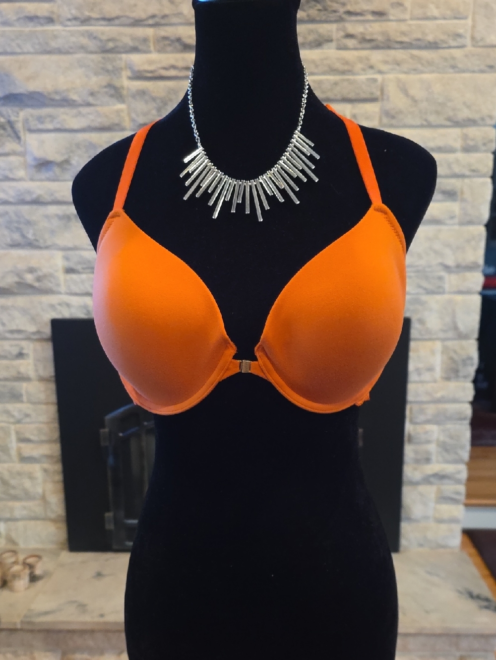 2/$25 Gilligan & Omalley Orange Racerback Front-Close T-Shirt Bra. Size 38C